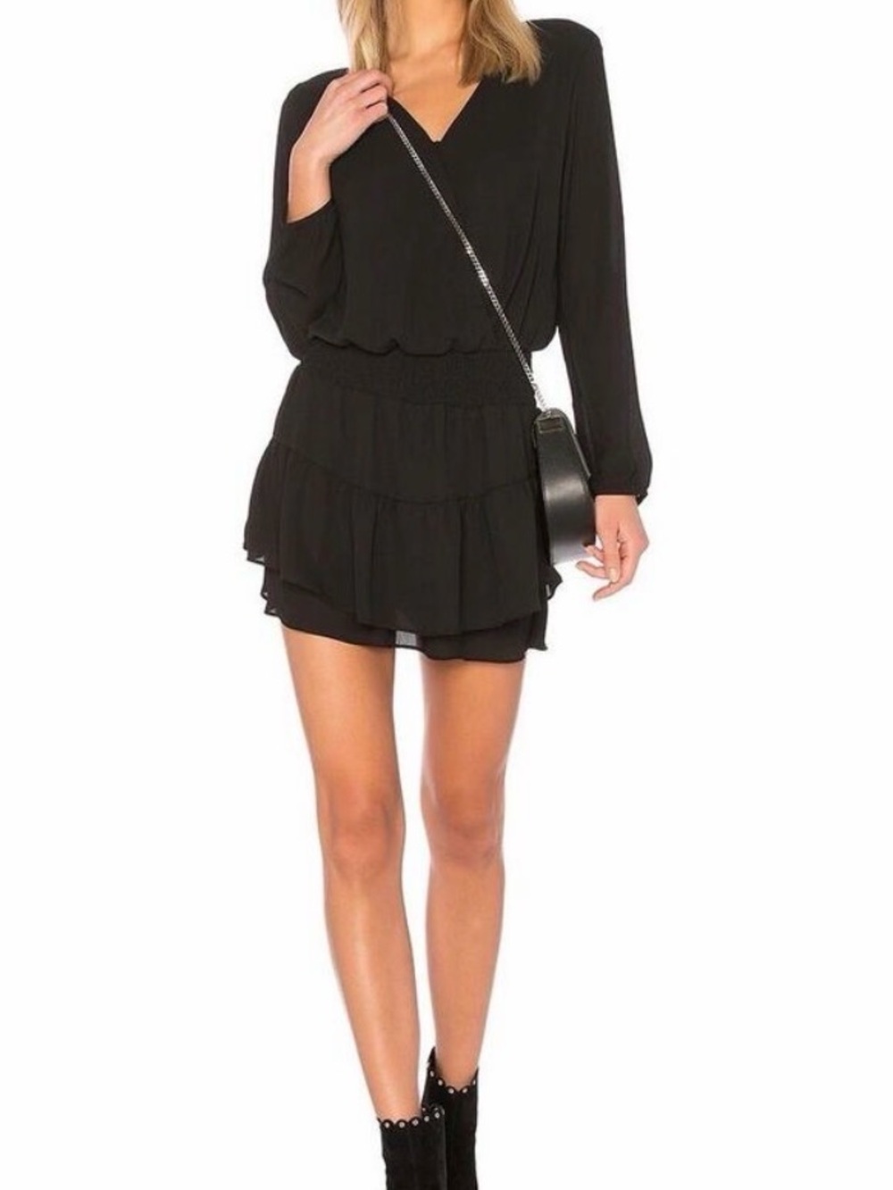 Long Sleeve Black Mini Dress by Krisa